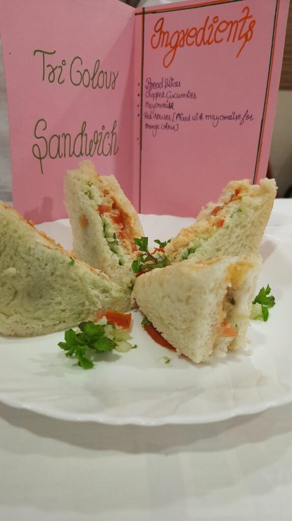 tricolor veg sandwich