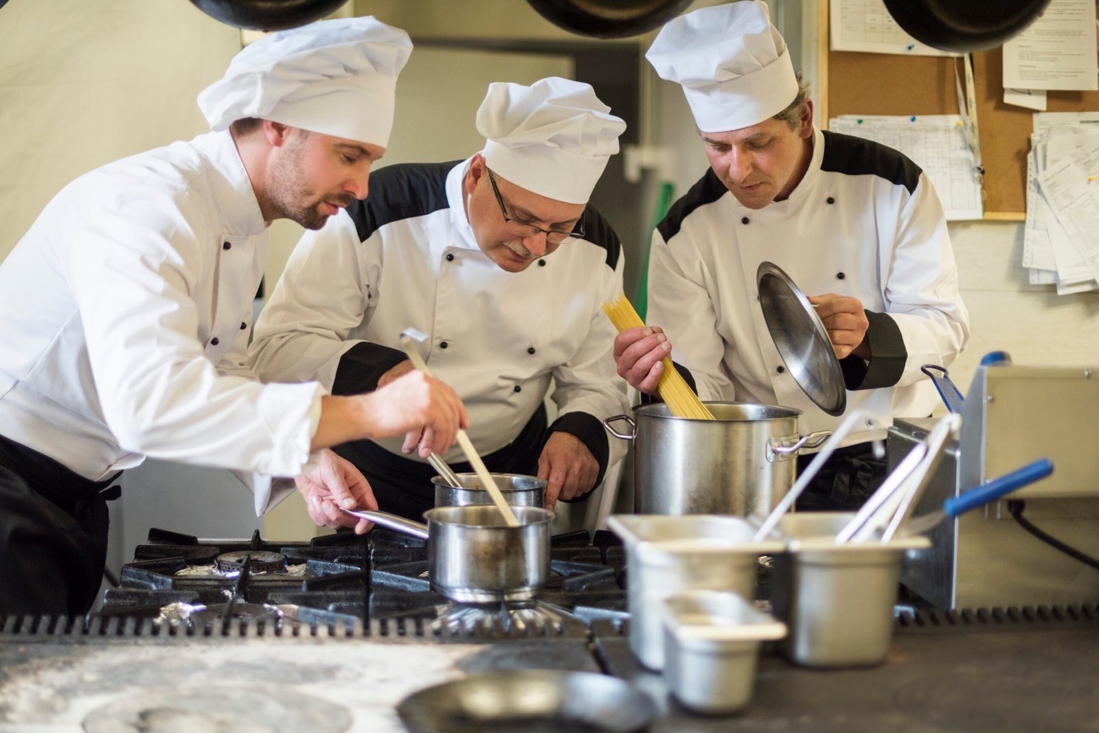 practicing during cooking courses session