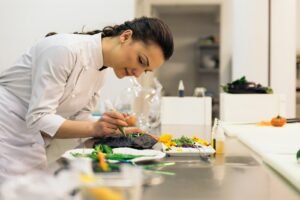 Women Chef Designing Food