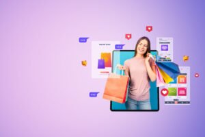 online fashion shopping with tablet