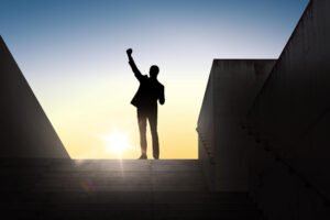 Business success gestures to people