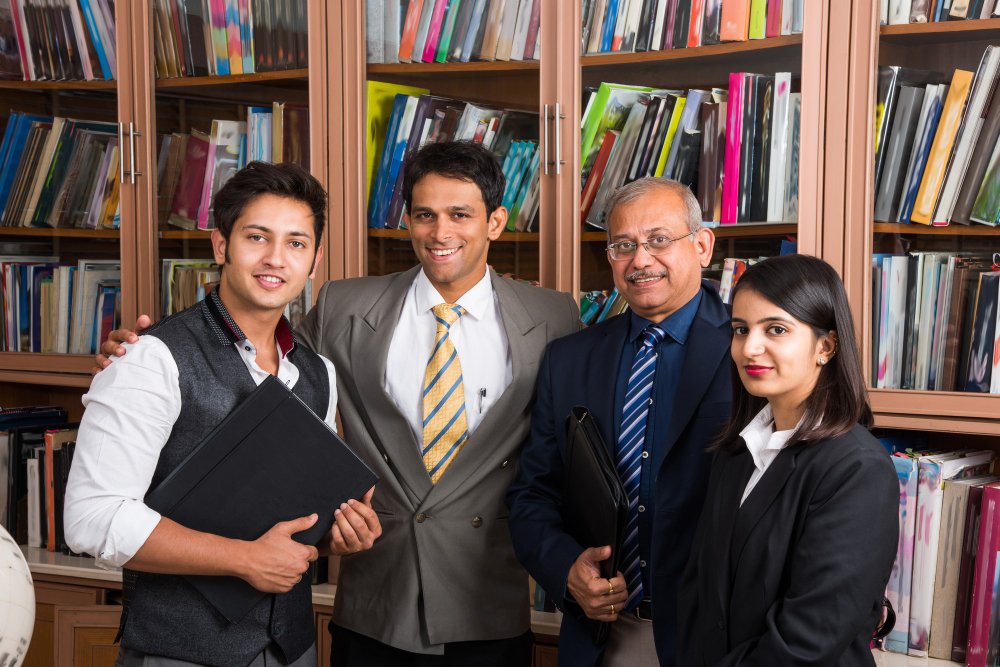 portrait indian business people working