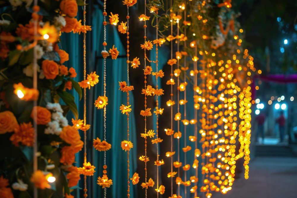 Navratri highly detailed floral decoration