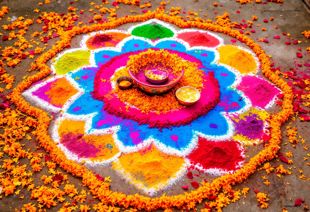 Preparations Holi Festival Colors