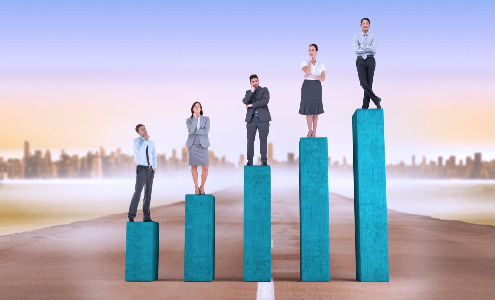 composite image business people standing