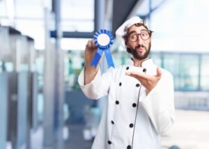 Crazy chef happy expression