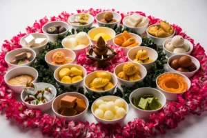  Rangoli of assorted indian sweets