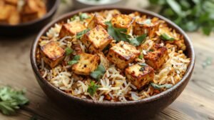 marinated paneer biryani
