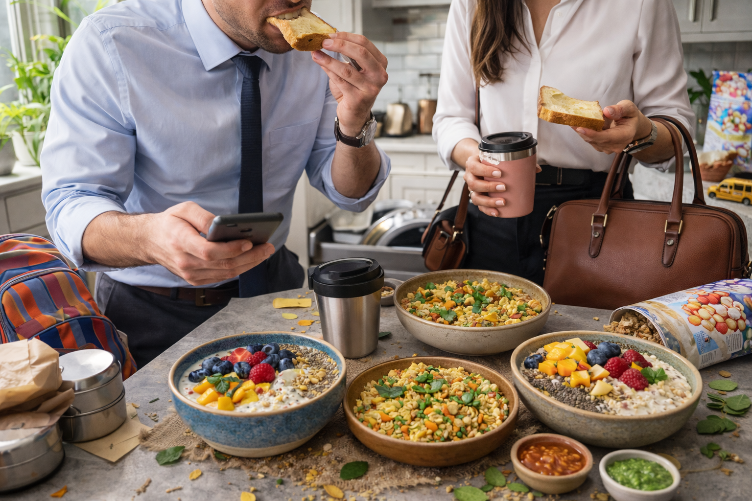 5 minute Healthy Breakfast Bowl Ideas, low-carb and high in protein