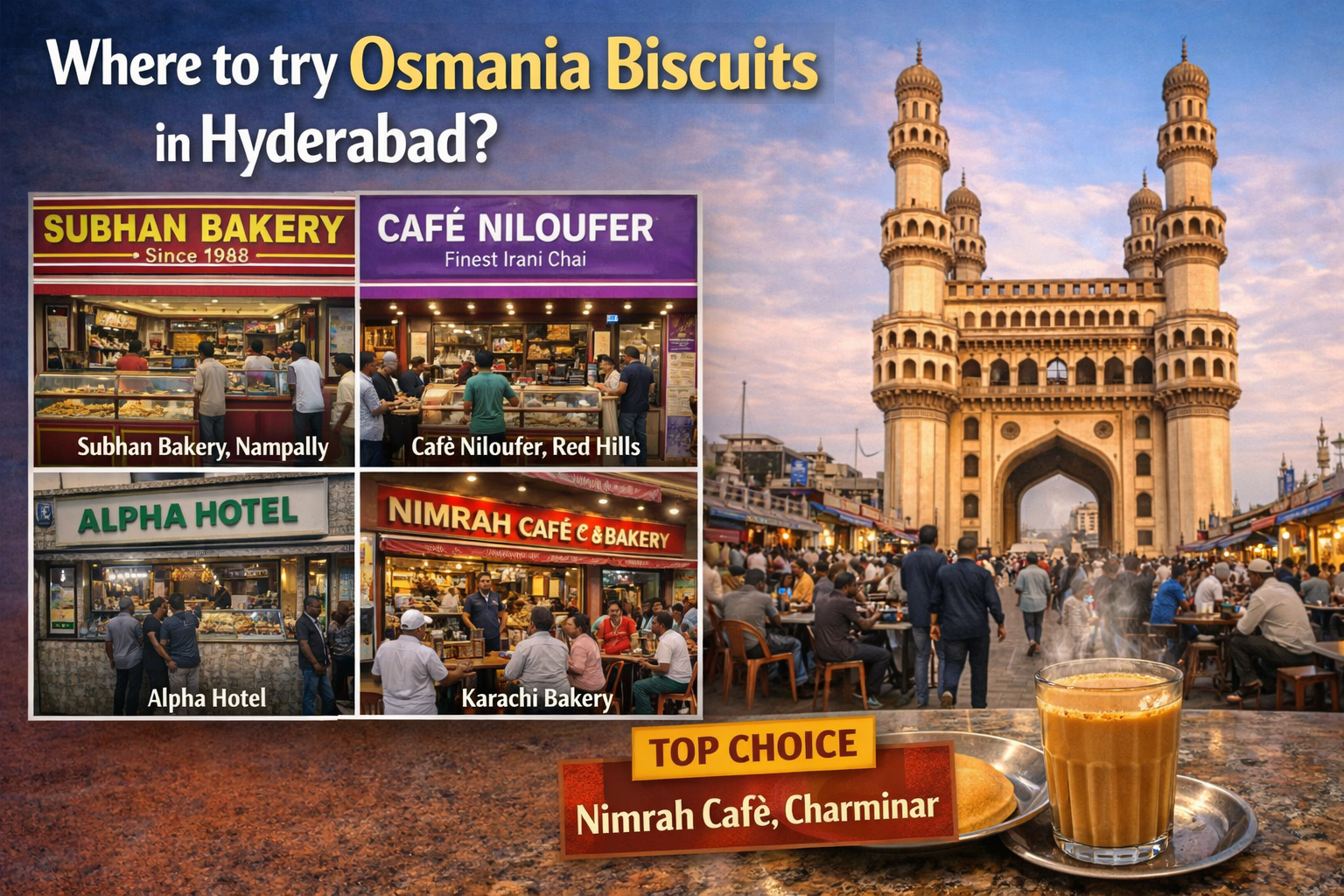 Where to try Osmania Biscuits in Hyderabad?