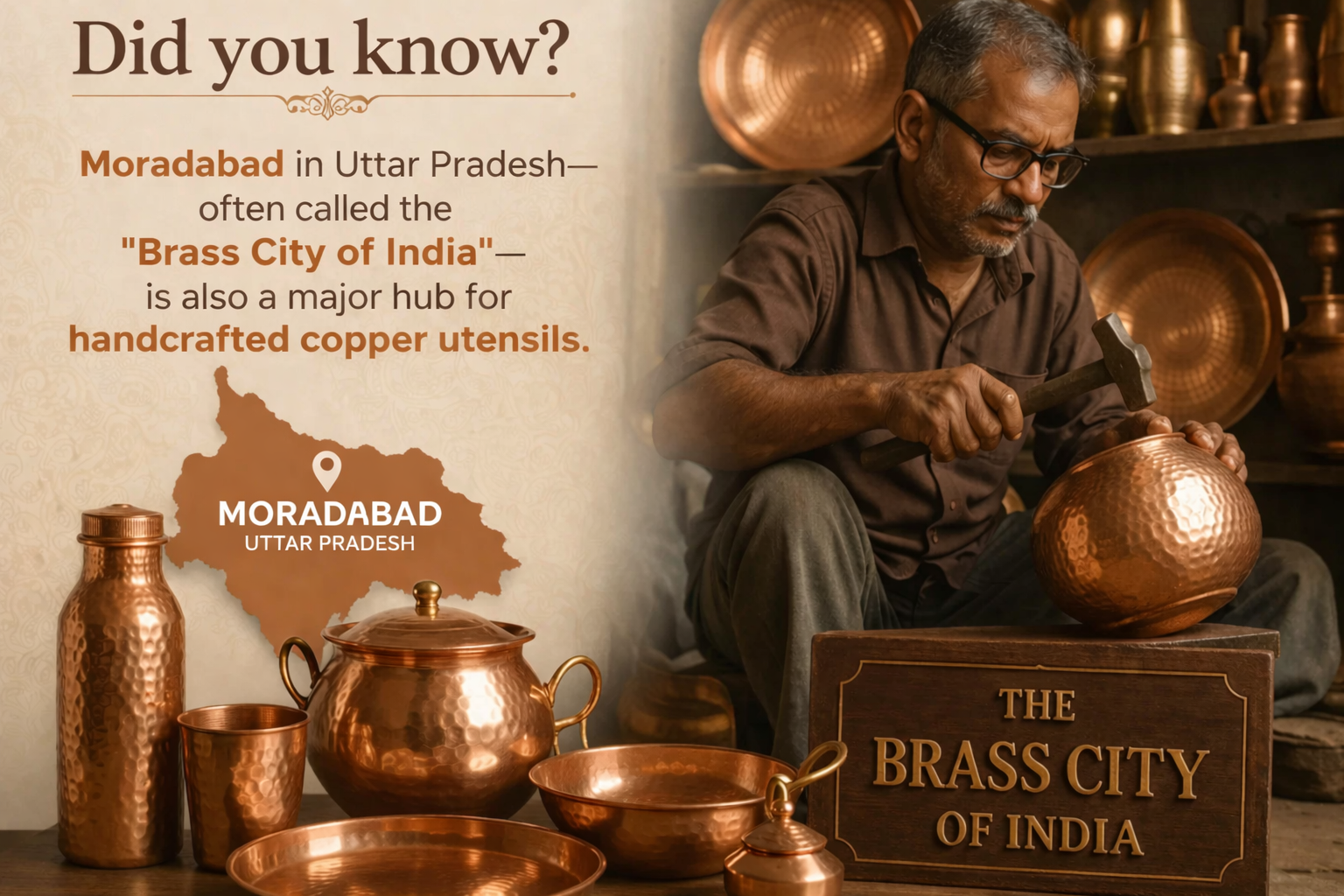 Did you know? Moradabad in Uttar Pradesh—often called the "Brass City of India"