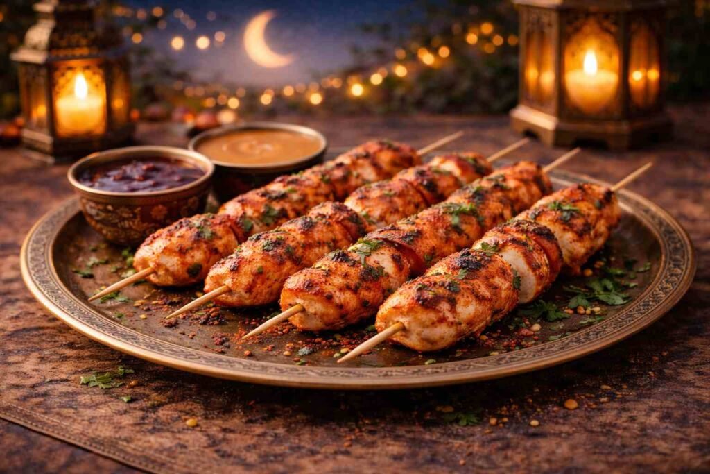 low fat tandoori chicken tikka - a perfect iftar snacks 