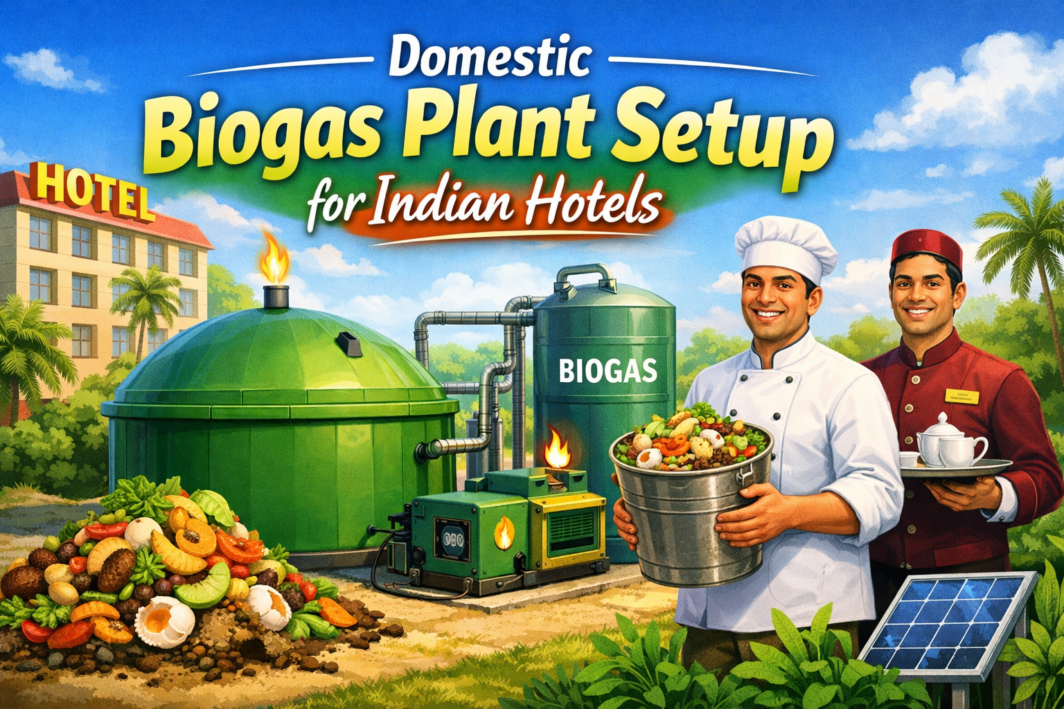 Domestic Biogas Plant Setup for Indian Hotels
