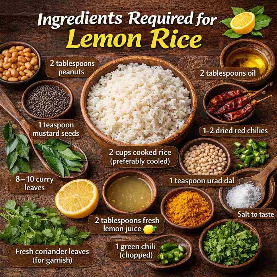 Lemon rice ingredients