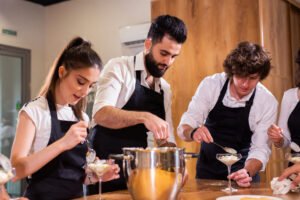 Chef teaching trainees 