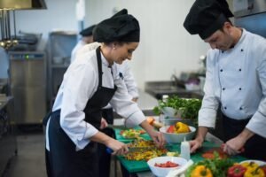 Professional team cooks
