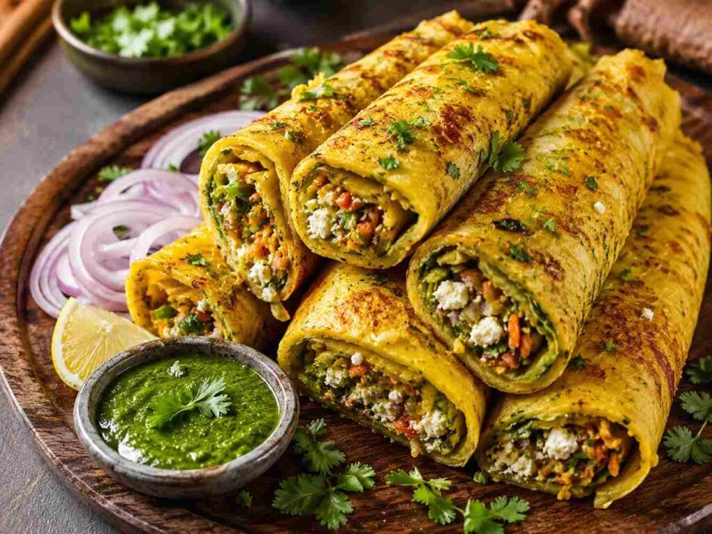 Moong Dal Chilla Rolls