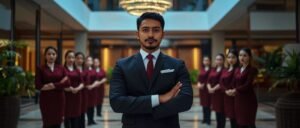 Professional hotel staff in uniform