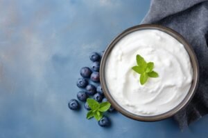 greek yogurt blue stone table