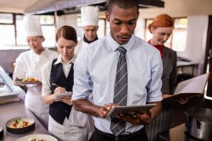 hotel staffs working in kitchen